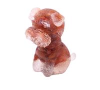 Statuette de chien en pierre de gravier en résine naturelle