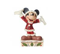 Statuette de Collection Christmas Mickey - En Résine aspect bois - Rouge - Hauteur 11 cm - Largeur 10 cm - Profondeur 5 cm