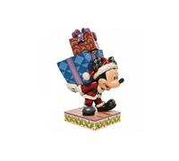 Statuette de Collection Mickey cadeaux de Noël en Résine aspect bois - Rouge et Bleu - Hauteur 22 cm - Largeur 10 cm - Profondeur 12 cm