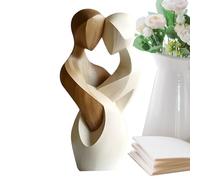Statuette de couple en bois | Figurine abstraite de la statuille artisanale PAREC Paréal en bois Décoration de la main Bureau Art Art Ornement Sculpture Modèle Figure Artisanat Décoration de couple