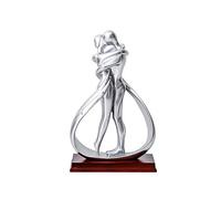 Statuette de Couple - Sculpture d'homme - Statue d'amour - Décoration de Maison, Famille, Noël - Cadeau d'anniversaire, Mariage, Argent, Baiser Profond