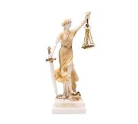 Statuette de déesse grecque sur le thème de la déesse - Cadeau pour avocat de justice - Doré - 19 cm