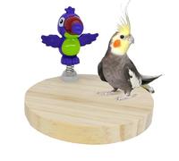 Statuette de jeu pour grands oiseaux, aire de jeu en bois naturel avec matériel pour rongeurs pour l'emploi pour perruches, aras, poules et pigeons en plein air