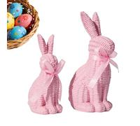 Statuette de lapin de Pâques,Sculpture animalière décorative de collection - Statue de Lapins Style Ferme - pour Étagères, Bibliothèques, Rebords de Fenêtre, Étagères de Chambre, Bureau, Chambres d'En