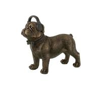 Statuette Déco "Bulldog avec Casque" 28cm Marron
