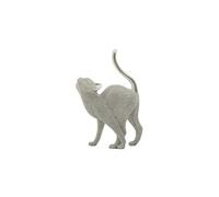 Statuette Déco Chat Sparky Polyrésine 26cm Argent