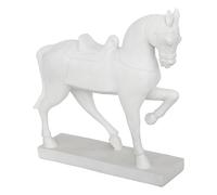 Statuette Déco Cheval "Little Cottage" 35cm Blanc