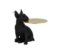 Statuette Déco "Chien Plateau" 28cm Noir