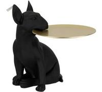 Statuette Déco "Chien Plateau" 28cm Noir