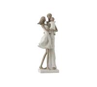 Statuette Déco Couple avec Enfant 31cm Blanc