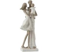 Statuette Déco Couple avec Enfant 31cm Blanc Blanc