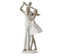 Statuette Déco ""Couple & Enfant"" 39cm Blanc