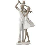 Statuette Déco "Couple & Enfant" 39cm Blanc