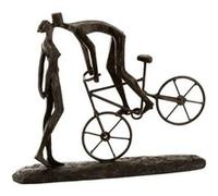 Statuette Déco "Couple sur Vélo" 36cm Marron