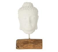Statuette Déco en Ciment ""Tête"" 44cm Blanc & Naturel
