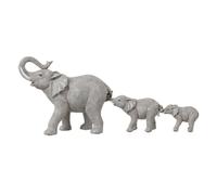 Statuette Déco en Résine 3 Eléphants 57cm Gris
