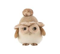 Statuette Déco "Hibou Debout" 21cm Beige & Marron