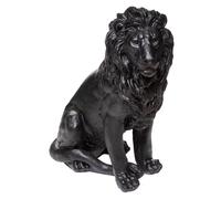 Atmosphera Statue de lion Evan MGO H80 cm Noir