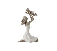 Statuette Déco Maman avec Enfant 18cm Blanc