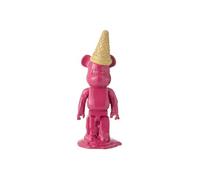 Statuette Déco Ours "Cornet Glace" 39cm Fuchsia