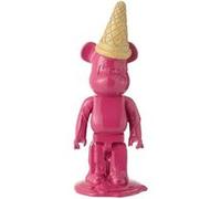 Statuette Déco Ours "Cornet Glace" 39cm Fuchsia Rose