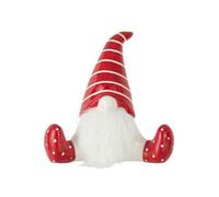 Statuette Déco "Père Noël Assis" 19cm Rouge & Blanc