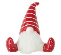 Statuette Déco "Père Noël Assis" 19cm Rouge & Blanc