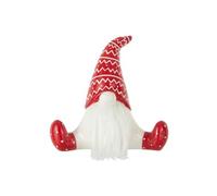 Statuette Déco "Père Noël Assis" 25cm Rouge & Blanc
