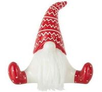 Statuette Déco "Père Noël Assis" 25cm Rouge & Blanc