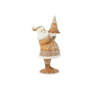 Statuette Déco Père Noël "Pain d'Épice" 43cm Marron