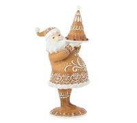 Statuette Déco Père Noël Pain d'Épice 43cm Marron