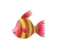 Statuette Déco Poisson en Métal "Tom" 34cm Rouge Rouge