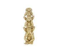 Statuette Déco Pyramide "3 Singes" 30cm Or