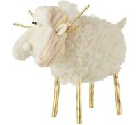 Statuette Déco Renne "Bonnet" 34cm Crème G