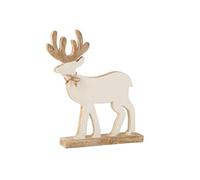Statuette Déco "Renne sur Pied" 41cm Blanc