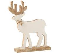 Statuette Déco "Renne sur Pied" 41cm Blanc Blanc G