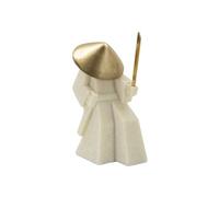 Statuette Déco Samouraï "Toku" 24cm Blanc & Or
