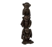 Singes en résine Rien dit, Rien vue, Rien entendu - 33 x 10 x 10 cm