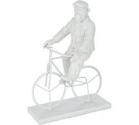 Statuette Déco "Singe Vélo" 25cm Blanc Blanc G