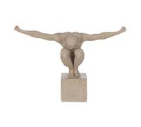 Statuette Déco sur Socle ""Athlète"" 32cm Beige