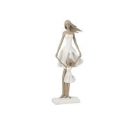 Statuette Déco "Yes I Do" 33cm Blanc & Taupe