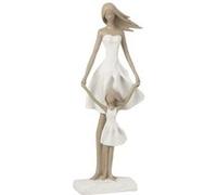 Statuette Déco Yes I Do 33cm Blanc & Taupe