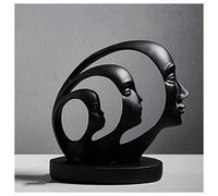 Statuette Decoration Design, Statue De Buste, Sculptures Abstraites De Visage De Résine Décor Noir Et Blanc Pour Le Salon, Cadeaux De Bibelots Décor Étrange Pour Le Bureau Support De Télévision Décor