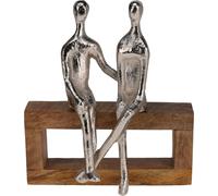 Statuette décorative Couple 15x4x18 cm, bois/argent