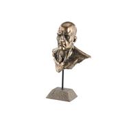 Carlo Milano Statuette décorative en résine aspect bronze - Buste d'homme