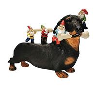 Statuette décorative en résine pour chien Motif teckel nain Noir Taille unique