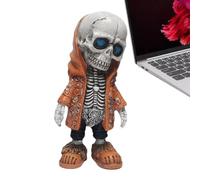 Statuette du Squelette en résine - Décoration du crâne de la Voiture d'halloween | Mini Ornement de Machine, Souvenir de Collection, Objet d'horreur pour la Maison, décoration Interne, Style Gothique