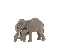 STATUETTE ELEPHANT CALIN RESINE GRIS (30x13x21cm)