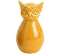 Statuette en céramique chouette JAUNE G