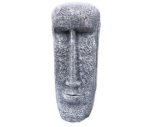 Statuette en pierre en forme de visage de l'île de Pâques, faite à la main, résistante au gel, fabriquée en Allemagne